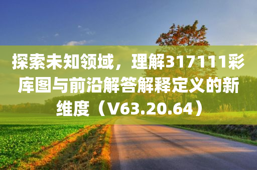 探索未知领域，理解317111彩库图与前沿解答解释定义的新维度（V63.20.64）