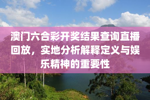 澳门六合彩开奖结果查询直播回放，实地分析解释定义与娱乐精神的重要性