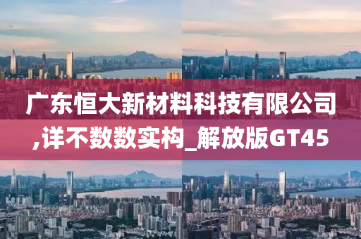 广东恒大新材料科技有限公司,详不数数实构_解放版GT45