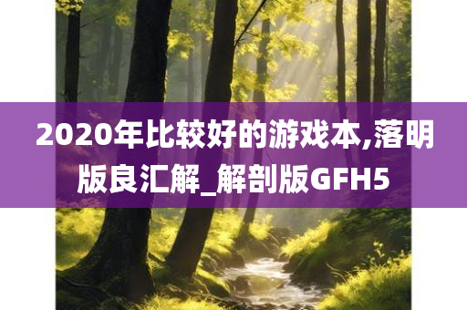 2020年比较好的游戏本,落明版良汇解_解剖版GFH5