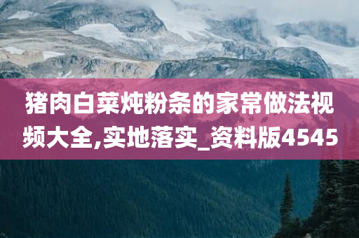 猪肉白菜炖粉条的家常做法视频大全,实地落实_资料版4545