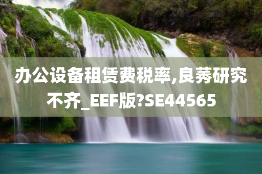 办公设备租赁费税率,良莠研究不齐_EEF版?SE44565