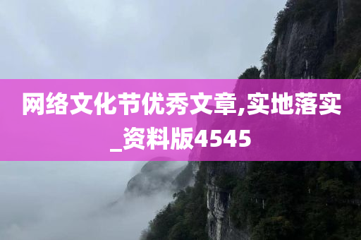 网络文化节优秀文章,实地落实_资料版4545