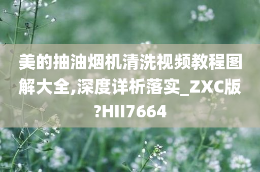 美的抽油烟机清洗视频教程图解大全,深度详析落实_ZXC版?HII7664