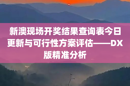 新澳现场开奖结果查询表今日更新与可行性方案评估——DX版精准分析