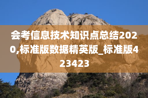 会考信息技术知识点总结2020,标准版数据精英版_标准版423423