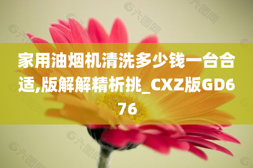 家用油烟机清洗多少钱一台合适,版解解精析挑_CXZ版GD676