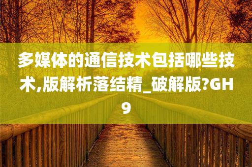 多媒体的通信技术包括哪些技术,版解析落结精_破解版?GH9