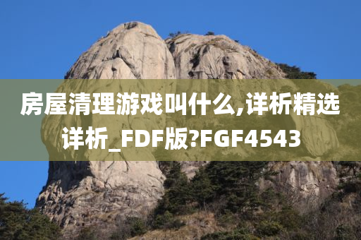 房屋清理游戏叫什么,详析精选详析_FDF版?FGF4543