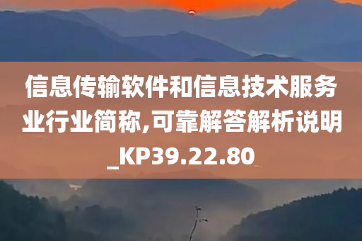 信息传输软件和信息技术服务业行业简称,可靠解答解析说明_KP39.22.80