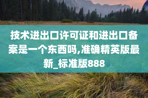 技术进出口许可证和进出口备案是一个东西吗,准确精英版最新_标准版888