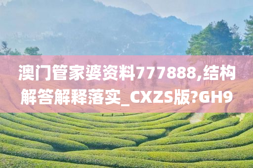 澳门管家婆资料777888,结构解答解释落实_CXZS版?GH9