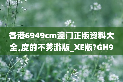 香港6949cm澳门正版资料大全,度的不莠游版_XE版?GH9