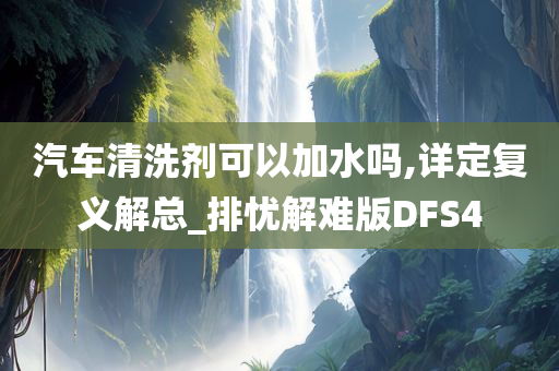 汽车清洗剂可以加水吗,详定复义解总_排忧解难版DFS4