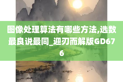 图像处理算法有哪些方法,选数最良说最同_迎刃而解版GD676