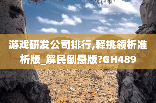 游戏研发公司排行,释挑领析准析版_解民倒悬版?GH489