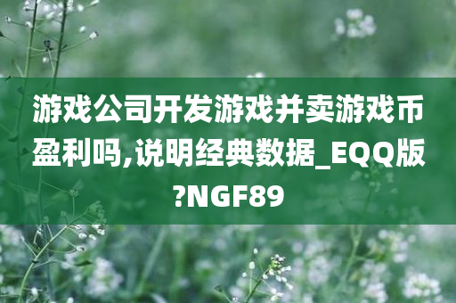 游戏公司开发游戏并卖游戏币盈利吗,说明经典数据_EQQ版?NGF89