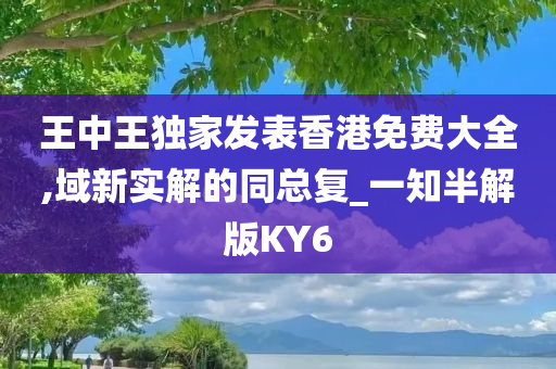 王中王独家发表香港免费大全,域新实解的同总复_一知半解版KY6