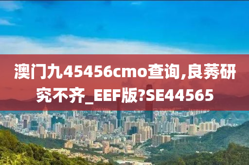 澳门九45456cmo查询,良莠研究不齐_EEF版?SE44565