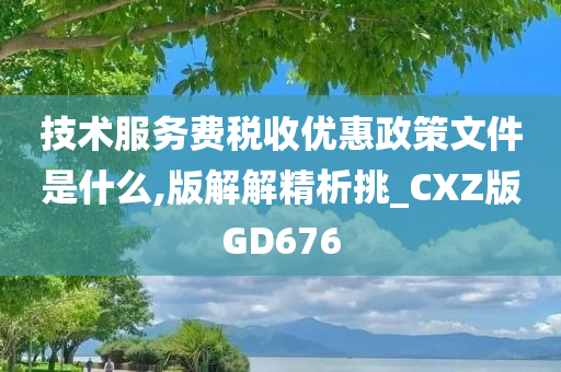 技术服务费税收优惠政策文件是什么,版解解精析挑_CXZ版GD676