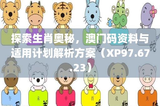 探索生肖奥秘，澳门码资料与适用计划解析方案（XP97.67.23）