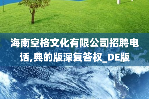 海南空格文化有限公司招聘电话,典的版深复答权_DE版