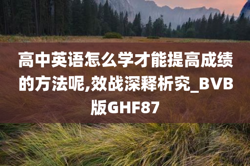 高中英语怎么学才能提高成绩的方法呢,效战深释析究_BVB版GHF87