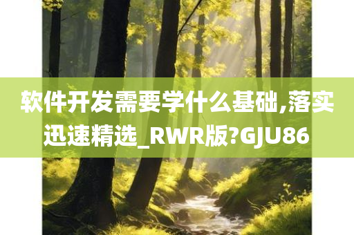 软件开发需要学什么基础,落实迅速精选_RWR版?GJU86