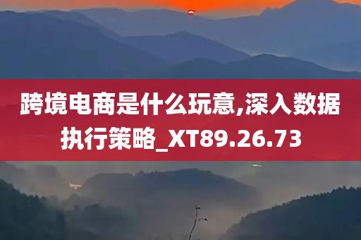 跨境电商是什么玩意,深入数据执行策略_XT89.26.73