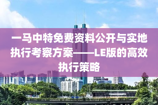 一马中特免费资料公开与实地执行考察方案——LE版的高效执行策略