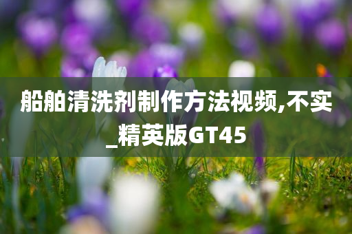 船舶清洗剂制作方法视频,不实_精英版GT45