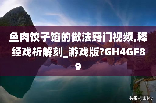 鱼肉饺子馅的做法窍门视频,释经戏析解刻_游戏版?GH4GF89