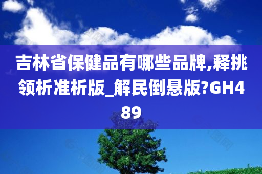 吉林省保健品有哪些品牌,释挑领析准析版_解民倒悬版?GH489