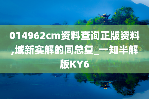 014962cm资料查询正版资料,域新实解的同总复_一知半解版KY6