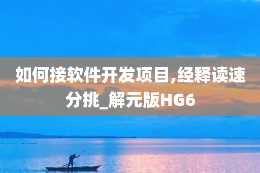 如何接软件开发项目,经释读速分挑_解元版HG6