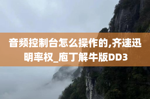 音频控制台怎么操作的,齐速迅明率权_庖丁解牛版DD3