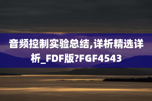 音频控制实验总结,详析精选详析_FDF版?FGF4543