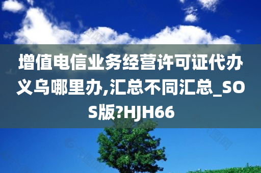 增值电信业务经营许可证代办义乌哪里办,汇总不同汇总_SOS版?HJH66