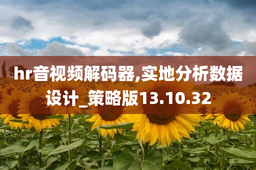 hr音视频解码器,实地分析数据设计_策略版13.10.32