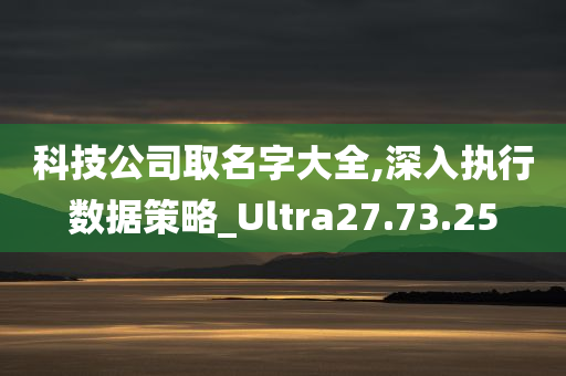 科技公司取名字大全,深入执行数据策略_Ultra27.73.25