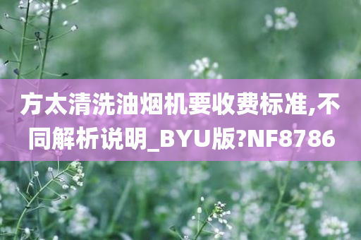 方太清洗油烟机要收费标准,不同解析说明_BYU版?NF8786