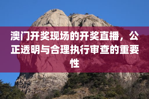 澳门开奖现场的开奖直播，公正透明与合理执行审查的重要性