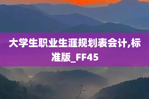 大学生职业生涯规划表会计,标准版_FF45