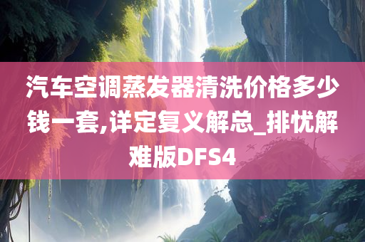 汽车空调蒸发器清洗价格多少钱一套,详定复义解总_排忧解难版DFS4