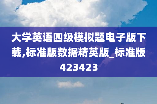 大学英语四级模拟题电子版下载,标准版数据精英版_标准版423423