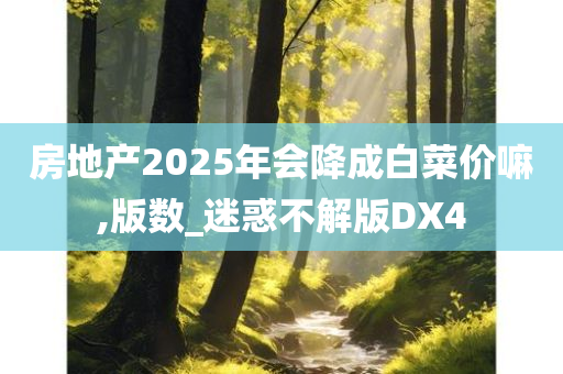 房地产2025年会降成白菜价嘛,版数_迷惑不解版DX4