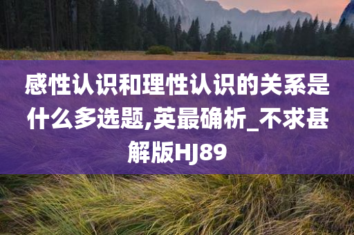 感性认识和理性认识的关系是什么多选题,英最确析_不求甚解版HJ89