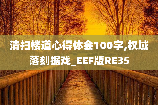 清扫楼道心得体会100字,权域落刻据戏_EEF版RE35