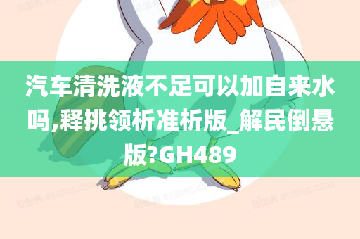 汽车清洗液不足可以加自来水吗,释挑领析准析版_解民倒悬版?GH489