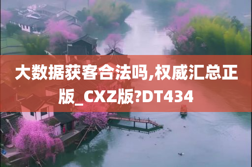 大数据获客合法吗,权威汇总正版_CXZ版?DT434